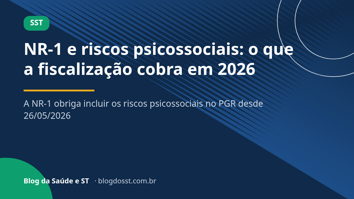 NR-1 e riscos psicossociais: o que a fiscalização cobra em 2026